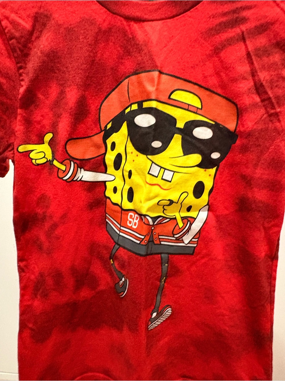 Nickelodeon SpongeBob SquarePants Red Graphic T-Shirt Size Small